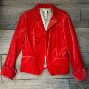 Red velvet J Crew blazer